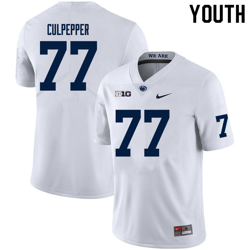 NCAA Nike Youth Penn State Nittany Lions Judge Culpepper #77 College Football Authentic White Stitched Jersey NDJ7598ZR